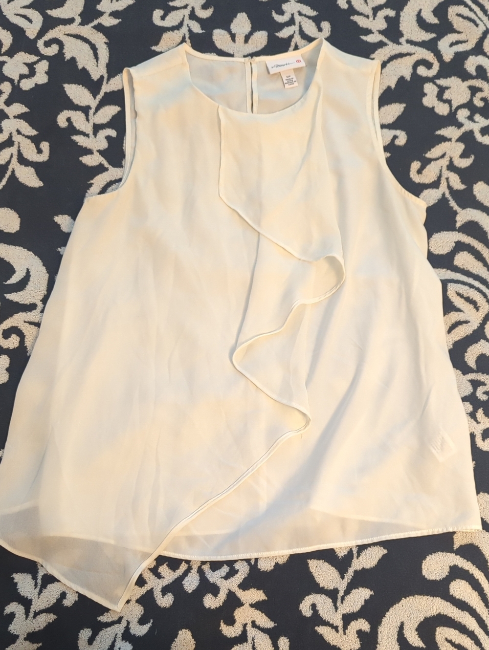 3.1 Phillip Lim for Target Cream Sleeveless Waterfall Ruffle Flowy Top - S